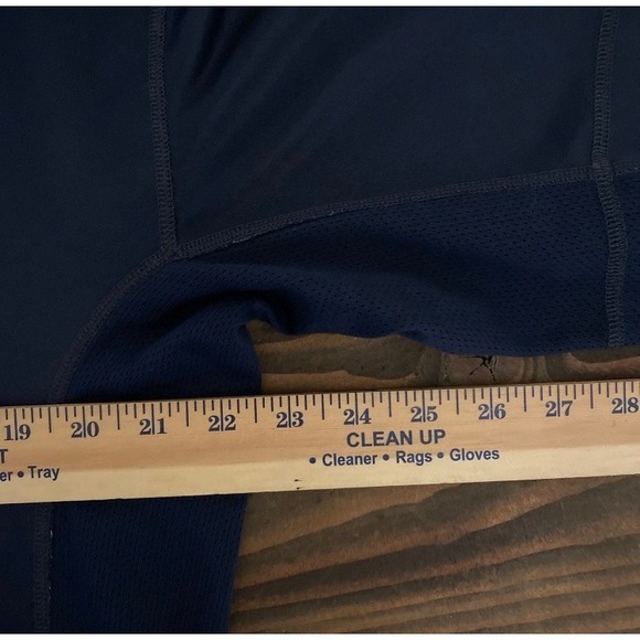 VTG Nike Dri-Fit Shirt Unisex L Navy Blue SS V-neck Mesh Performance Workout Y2K - Picture 10 of 12